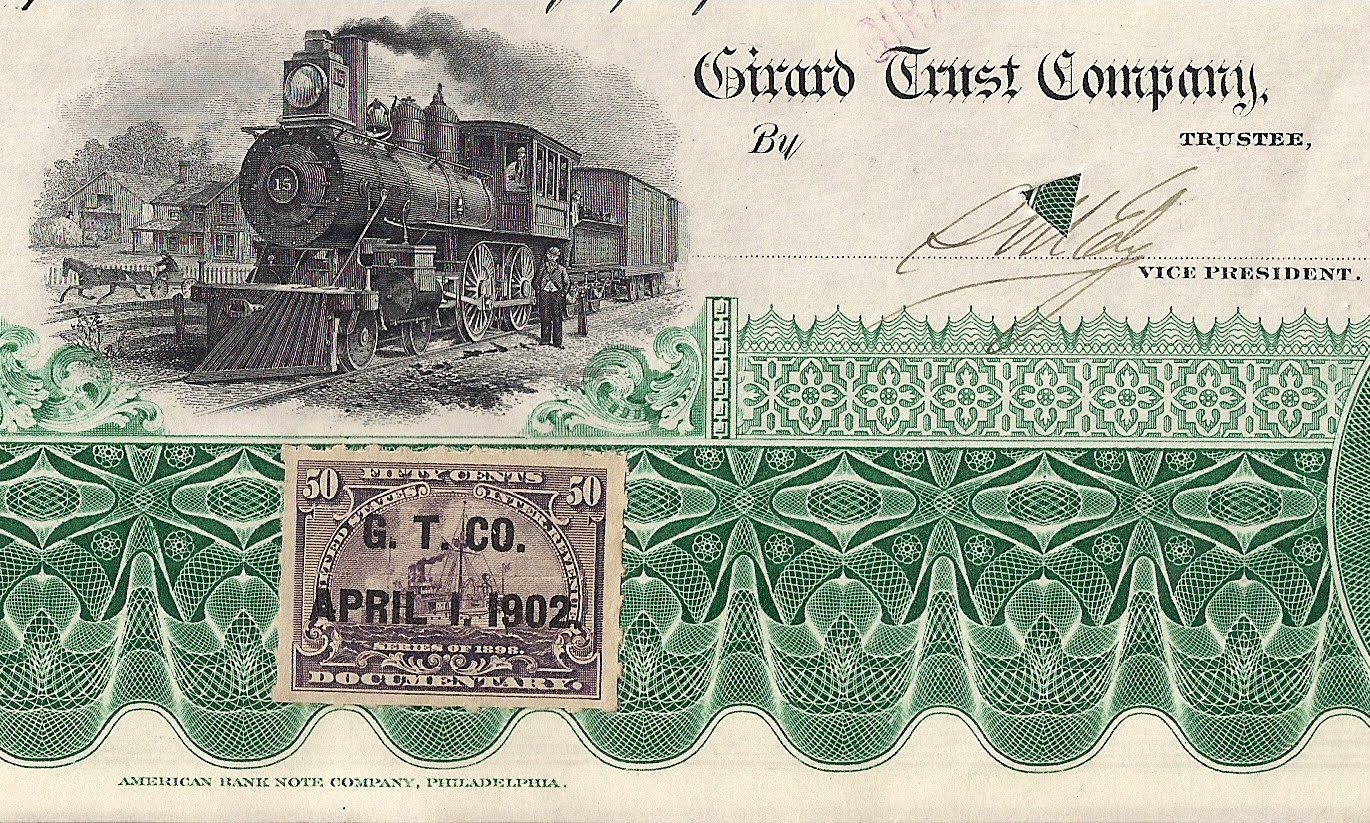 1898 Revenues Documentary Printed Cancels The Girard Trust Company